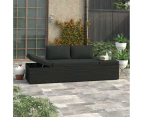 Sun Bed with Cushions Poly Rattan Black