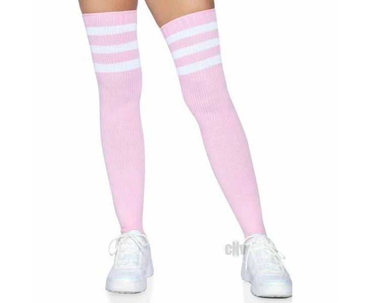 Athlete Thigh Hi 3 Stripe Top Women's Lingerie Model Os Lt. Pink Pleasure Enhancing One Size