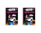 2x Bookoli Scratch Art Sticker Fun Unicorn Magic Art/Craft Activity Book 4y+