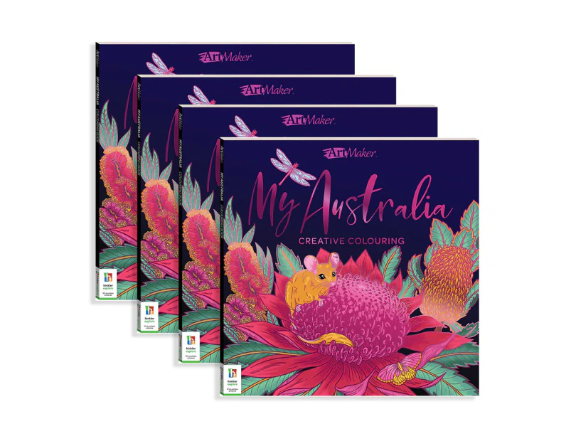 4x Art Maker My Australia Colouring Book Adult Activity Book Entertainment