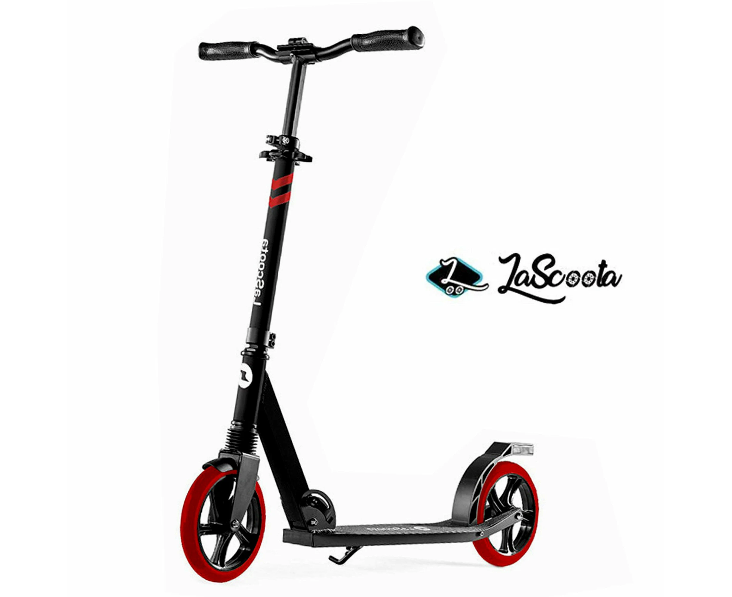 Lascoota Pulse Kick Push Commuter Scooter Teen Adult Black & Red