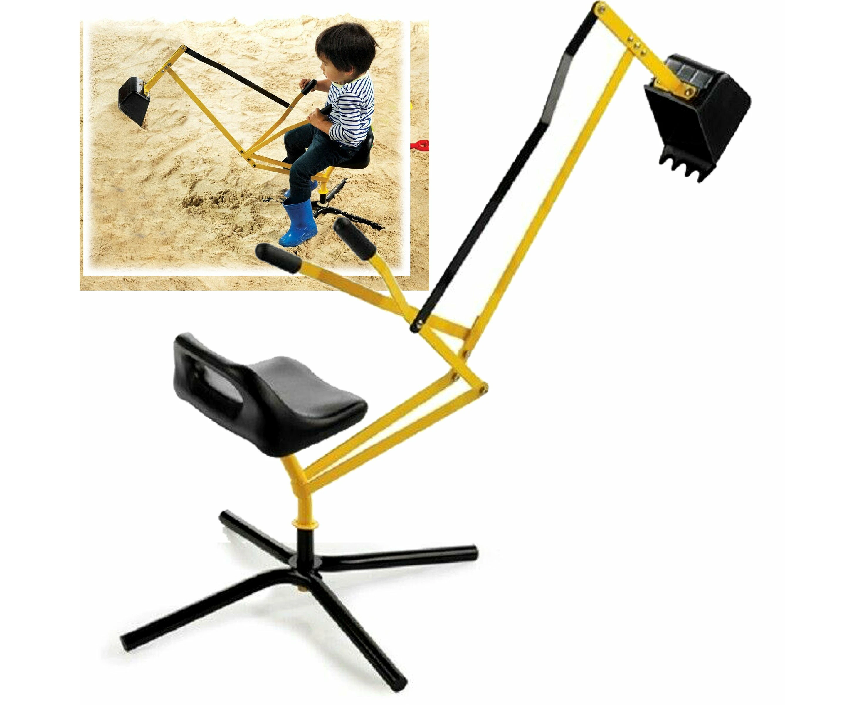 Multi Action Metal Sand Digger Backyard Sandpit Toy Outdoor Fun