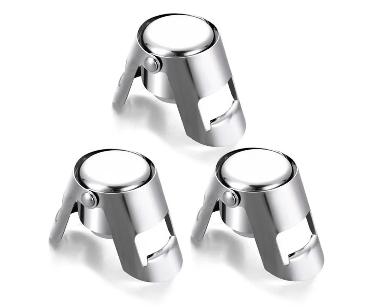 3PCS Utility Stainless Steel Champagne Bottle Stopper Sparkling Wine Bottle Stopper