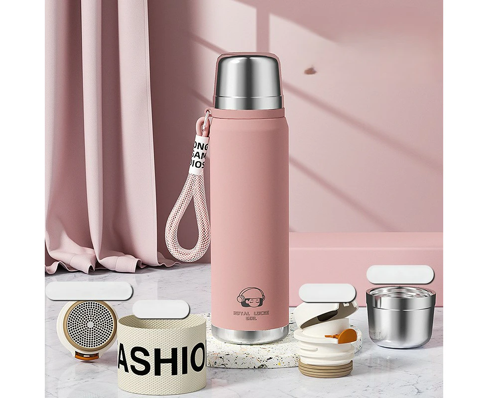 18.5 oz Insulated Water Bottle Stainless Steel,BPA-Free Leakproof Stainless Steel Flask For Sports,Travel-Pink