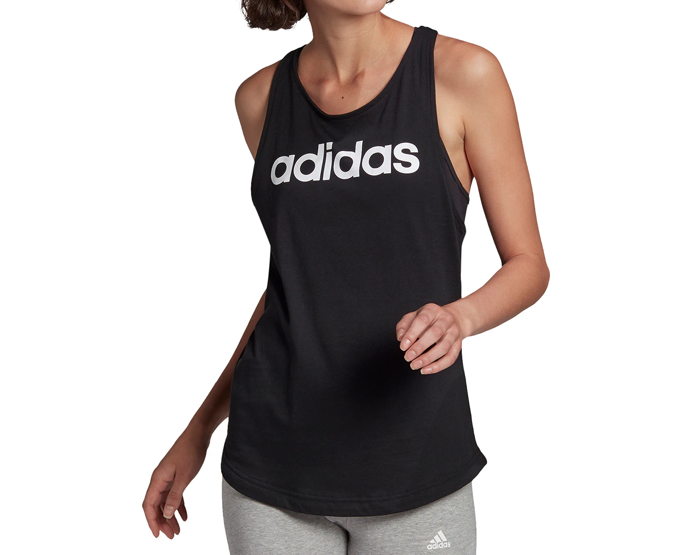 Adidas Women's Loungewear Essentials Loose Logo Tank Top - Black/White