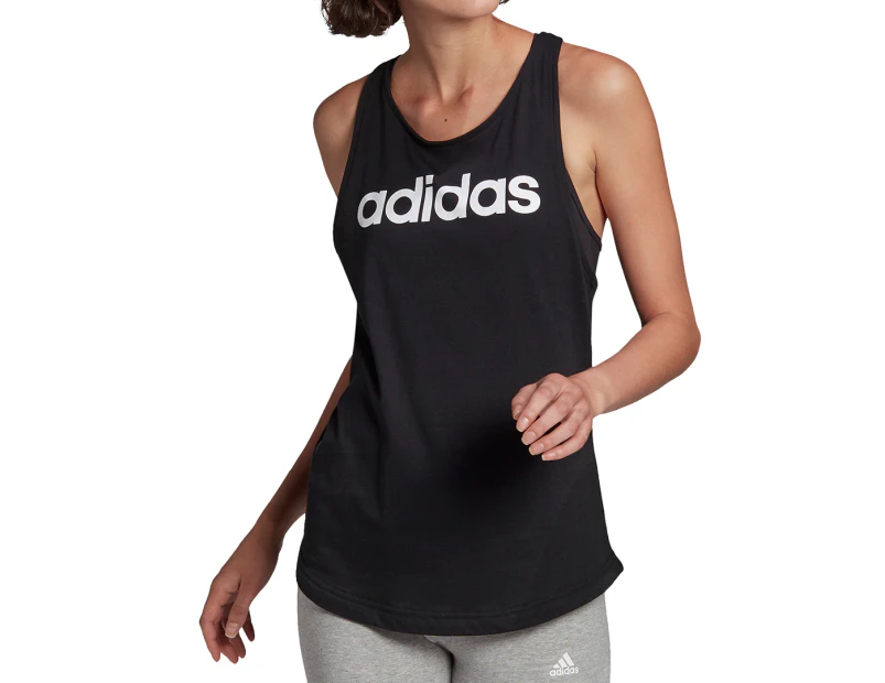 Adidas Women's Loungewear Essentials Loose Logo Tank Top - Black/White