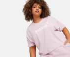 Puma Women's Essentials Cropped Logo Tee / T-Shirt / Tshirt - Grape Mist