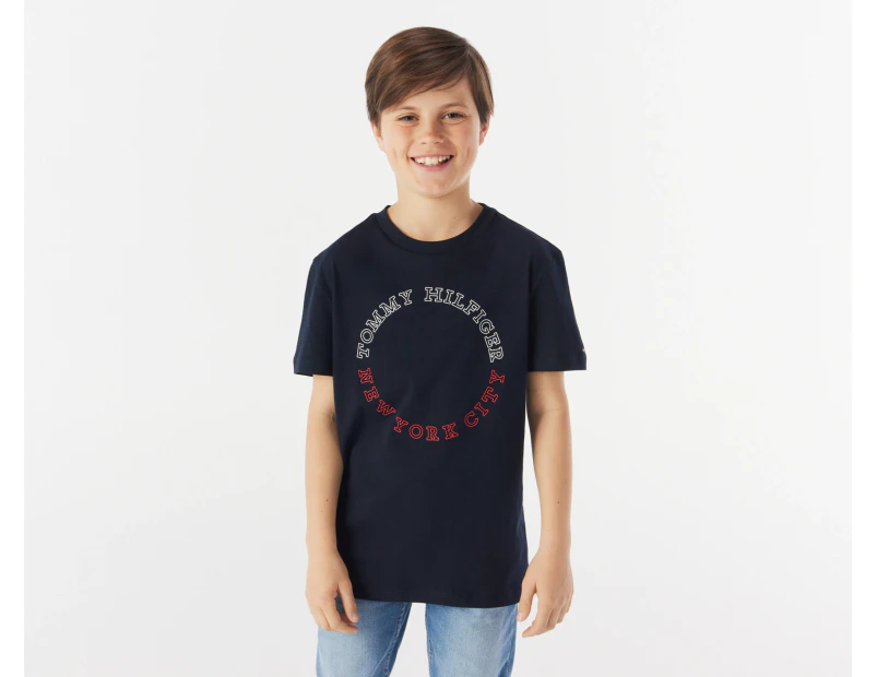 Tommy Hilfiger Youth Boys' Circular Graphic Tee / T-Shirt / Tshirt - Desert Sky