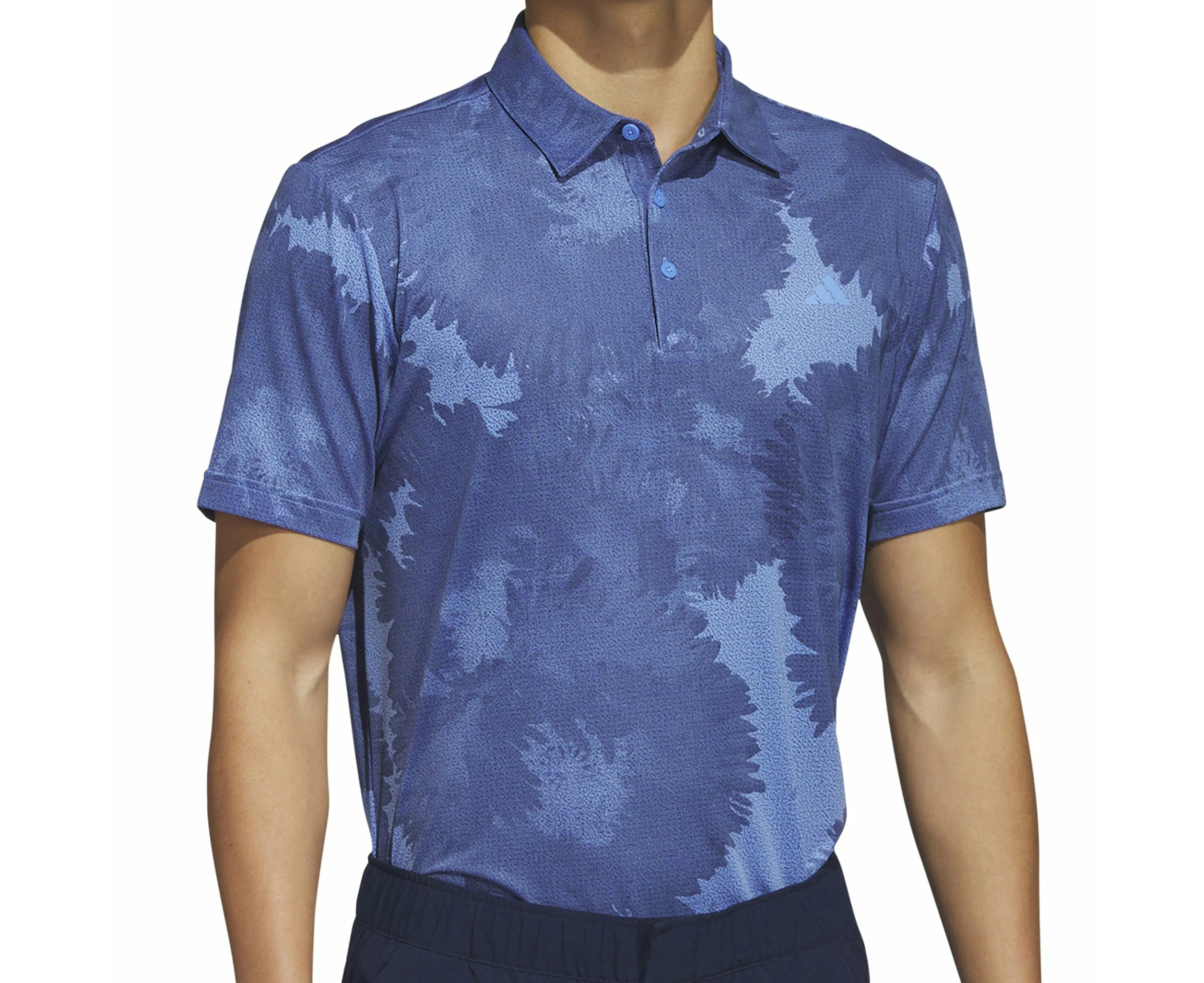 adidas Flower Mesh Print Polo Shirt - Blue Fusion/Collegiate Navy