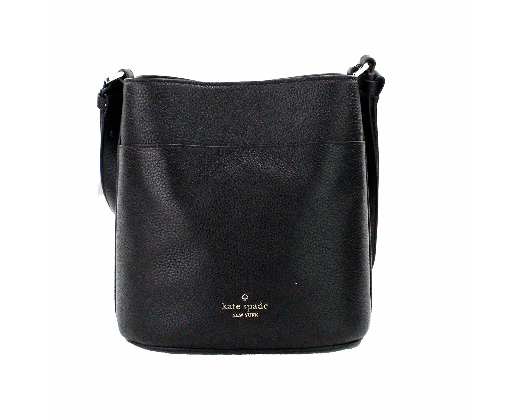 Kate Spade Leila Small Black Pebbled Leather Bucket Shoulder Crossbody Bag