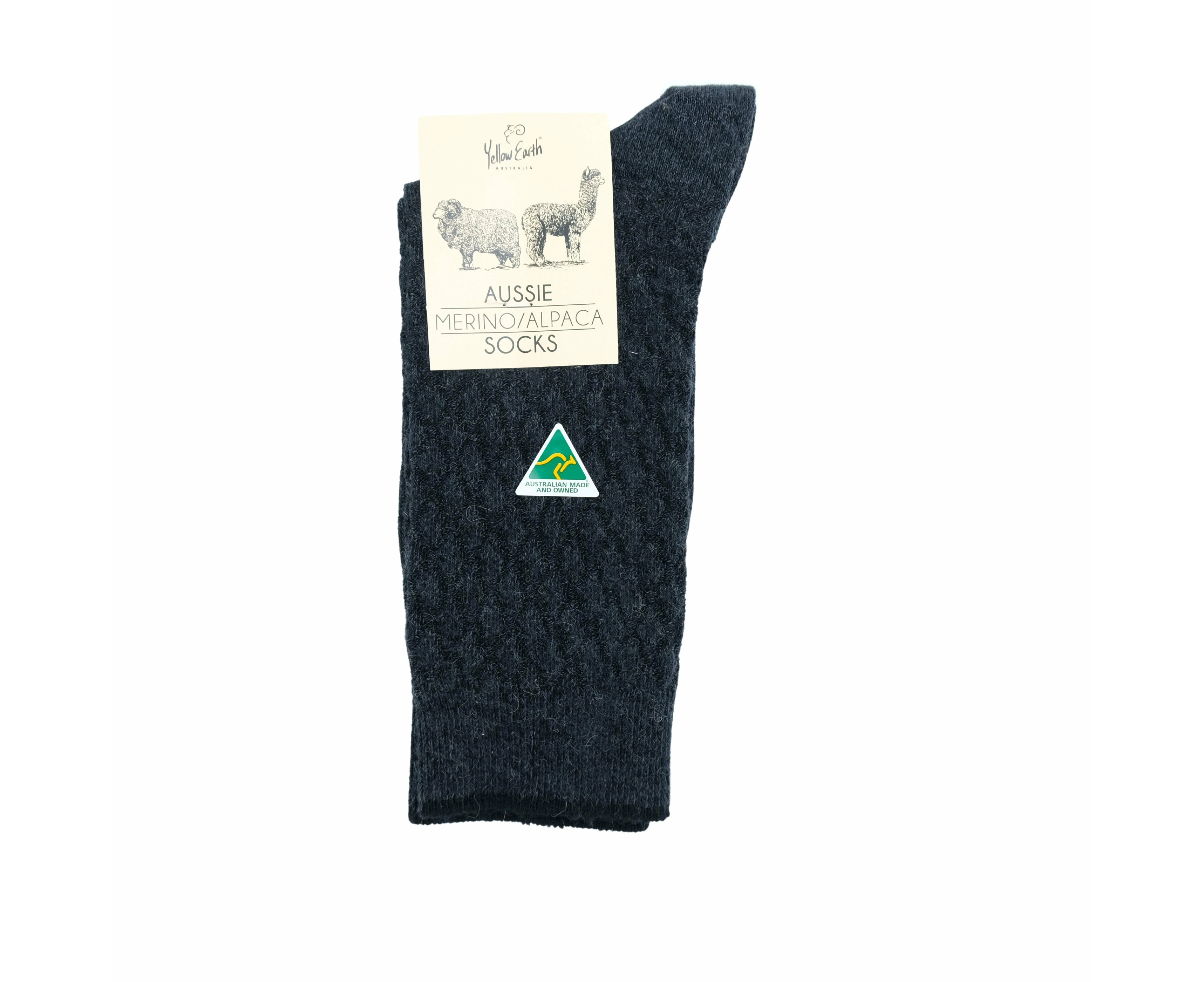 Yellow Earth Australia - Australian Merino & Alpaca Wool Blend Women's Socks - CHARCOAL