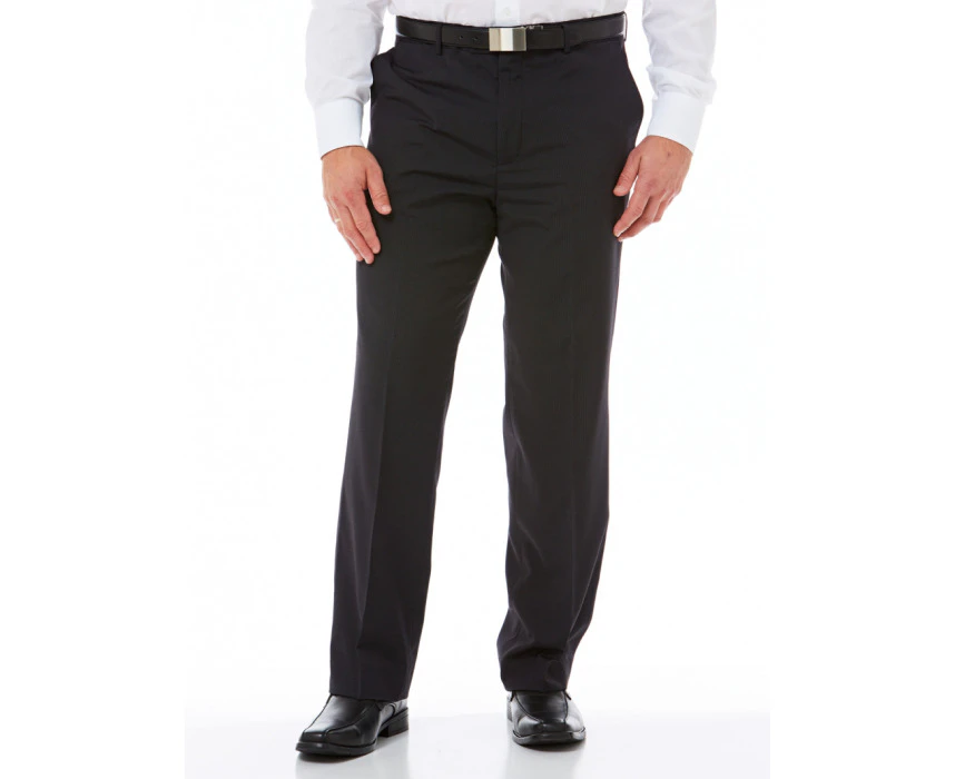 Mens Microfibre Trousers Dress Business Formal Office Pants Wrinkle-Friendly - Charcoal