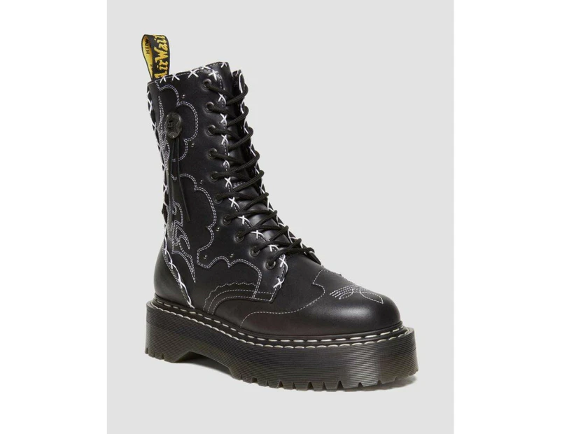 Dr. Martens Jadon Hi 10 Eye Boots Shoes Gothic Americana - Black Wanama