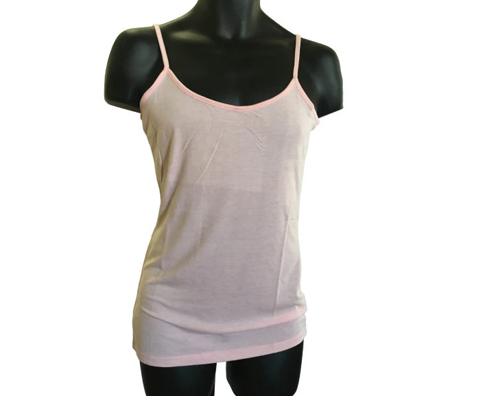 CAMISOLE TOP Long Cami Top Womens Singlet Summer Casual Wear Basic Tank Shirt - Shell Pink