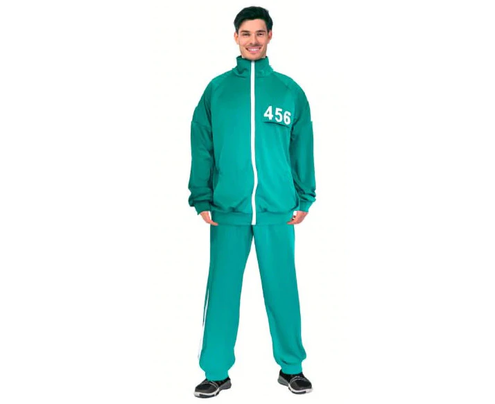 Adult Game Player Game Tracksuit Costume Party 456 Pants Jacket - Green/White