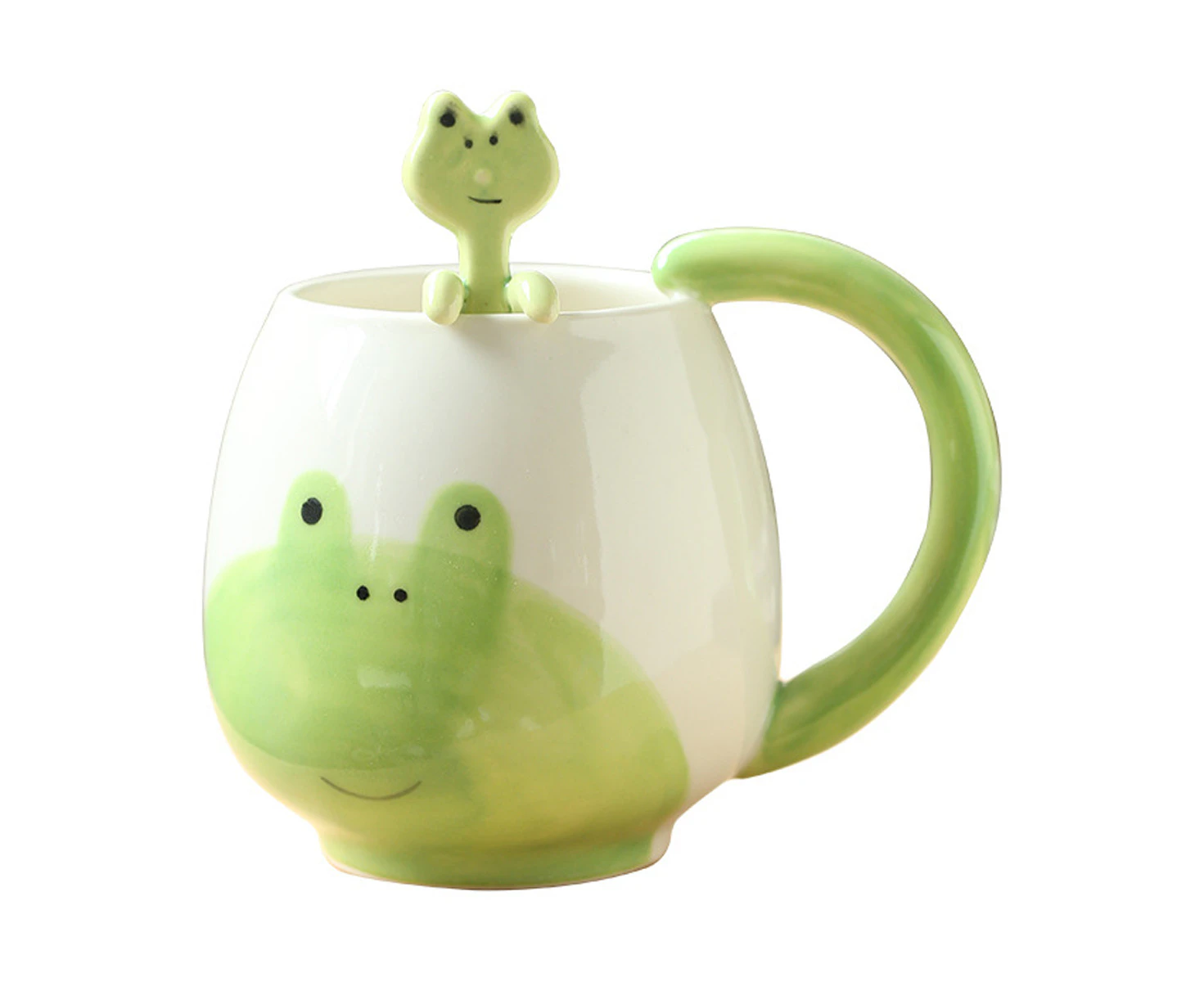 Funny Frog Cups, 420ml, with Spoons and Coasters