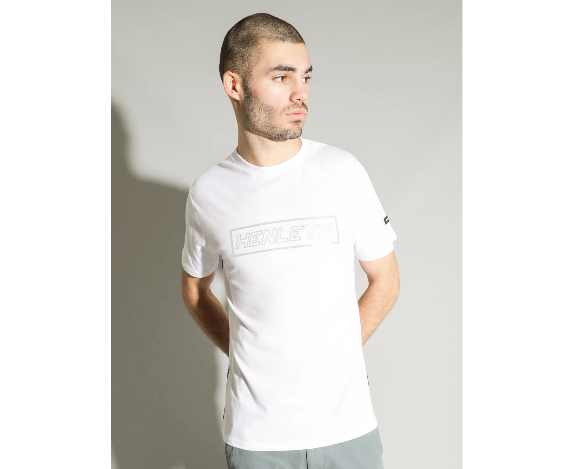 Henleys Mens Master Reflective T-Shirt Top Tee - White