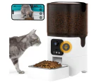 Automatic Cat Feeder Camera 6L Timed Pet Feeder Dry Food Dispenser for Cats & Dogs, 5G WiFi APP, Night Vision, 10s Meal Call, Dual Power Supply