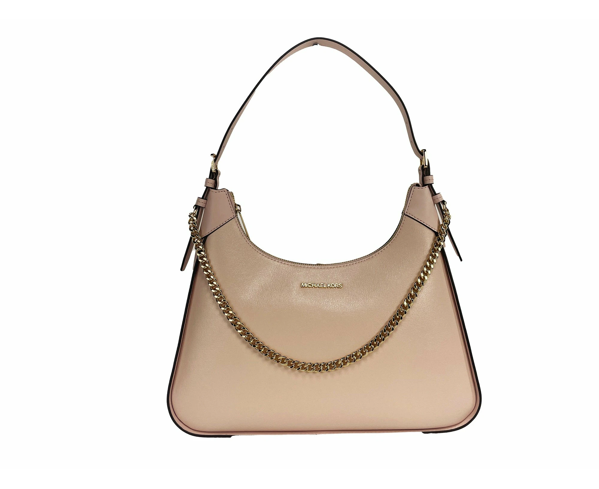 Michael Kors Wilma Large Smooth Leather Chain Shoulder Bag Purse Powder Blush