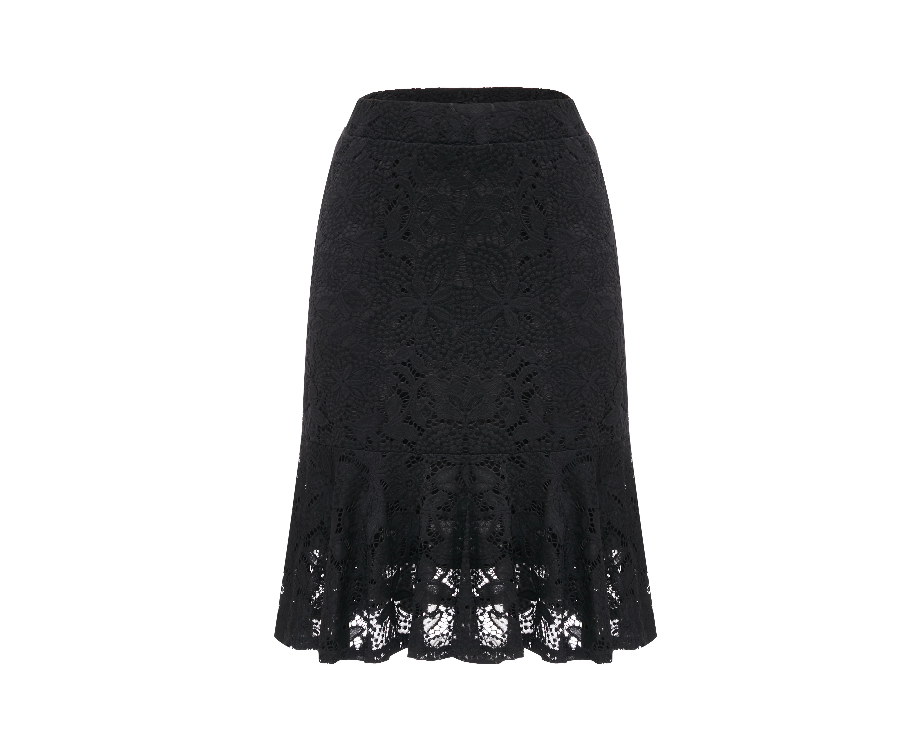 OJAY Women's Godet elastic waistband skirt - Black