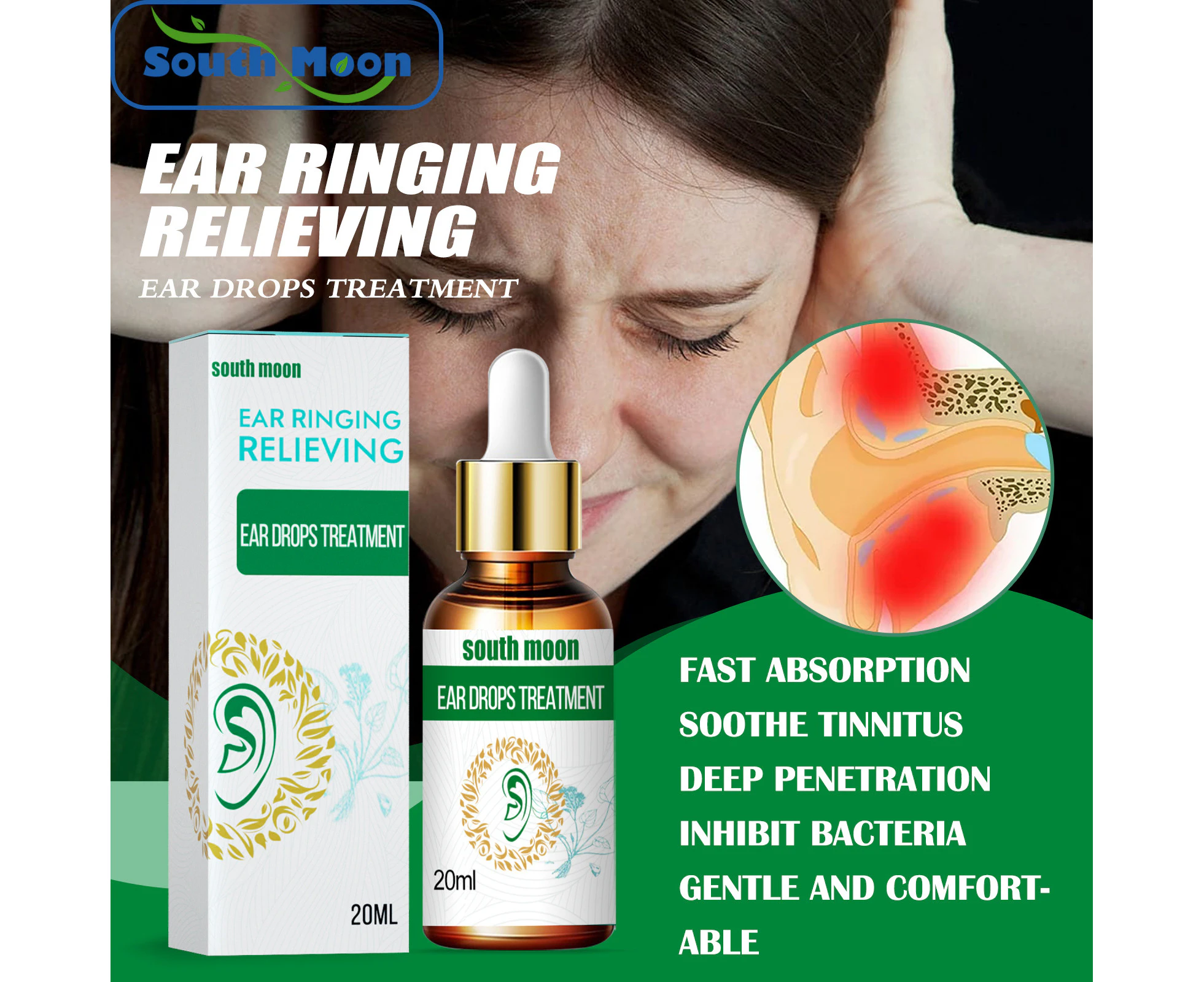 Ear Drop For Tinnitus,For Hearing Loss And Reduces Itching,Tinnitus Relief,Ear Ringing Oil