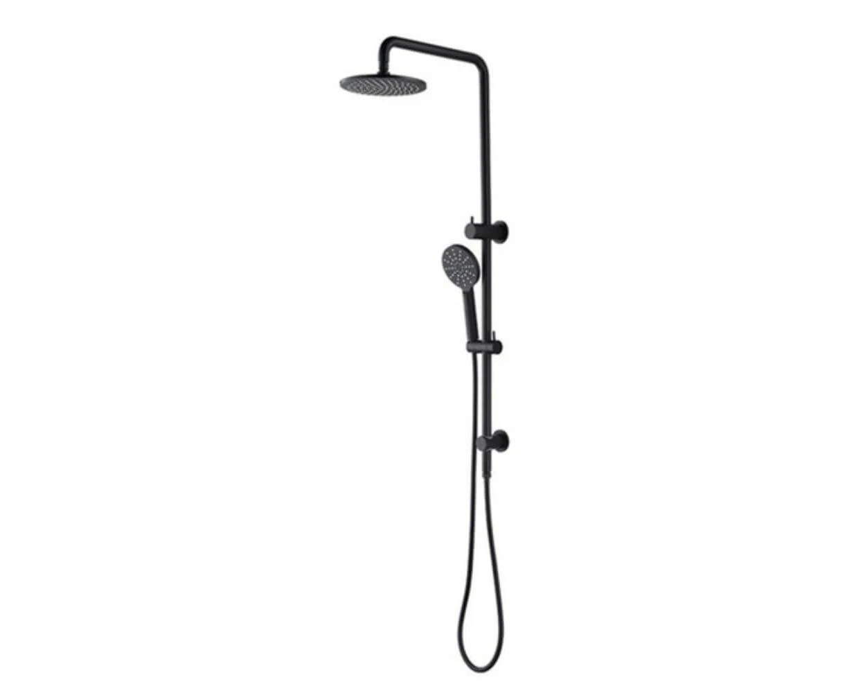 FONTAINE Rosa S-2047MBK Rain Shower Twin with Rail - Head and Handheld - Matte Black