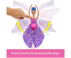 Barbie Dance and Flutter Doll with 2-in-1 Transformation from Dancer to Butterfly