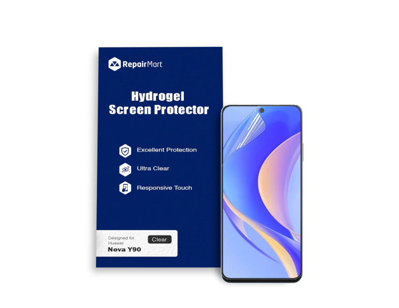 Huawei Nova Y90 Compatible Premium Hydrogel Screen Protector With Full Coverage Ultra HD - Double Pack, High-Grade Korean Hydrogel Membrane