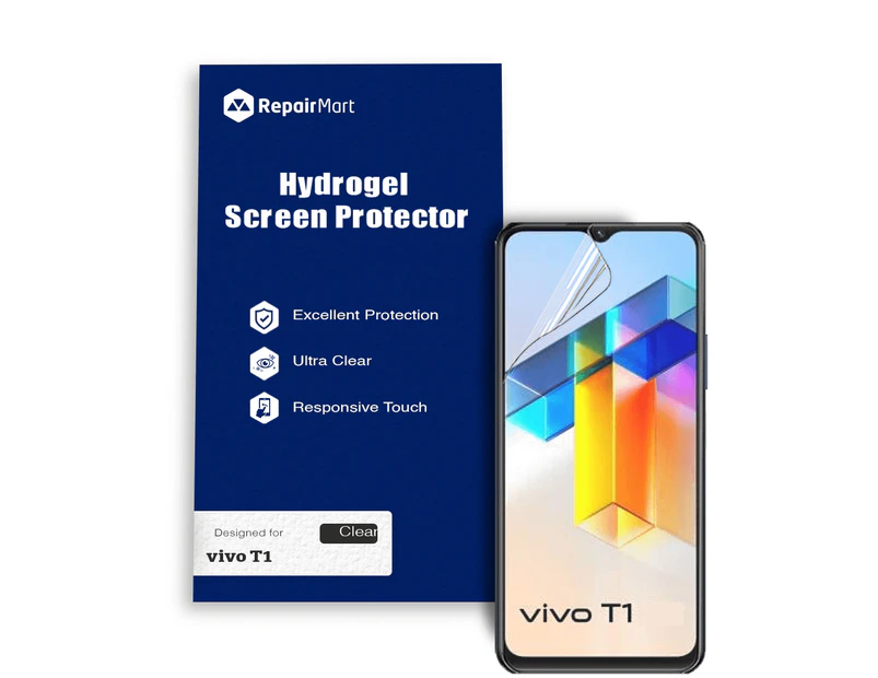 Vivo T1 Compatible Premium Hydrogel Screen Protector With Full Coverage Ultra HD - Basic Chinese Hydrogel Membrane, Single Pack