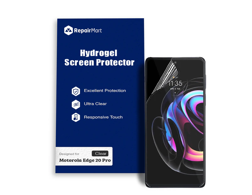 Motorola Edge 20 Pro (Motorola Edge S Pro) Compatible Premium Hydrogel Screen Protector With Full Coverage Ultra HD - Basic Chinese Membrane, Double Pack