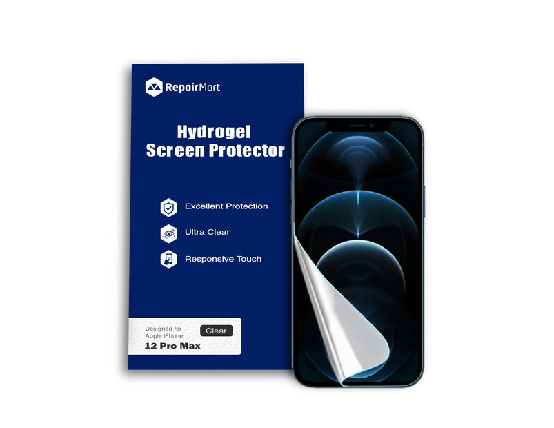 iPhone 12 Pro Max Compatible Premium Hydrogel Screen Protector With Full Coverage Ultra HD - Single Pack, High-Grade Korean Hydrogel Membrane