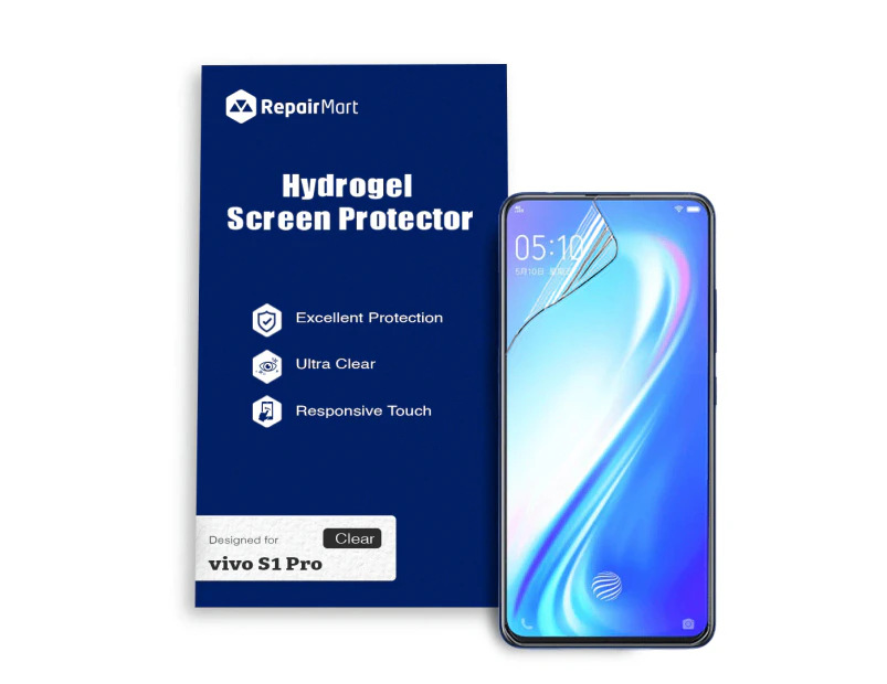 Vivo S1 Pro Compatible Premium Hydrogel Screen Protector With Full Coverage Ultra HD - Single Pack, High-Grade Korean Hydrogel Membrane