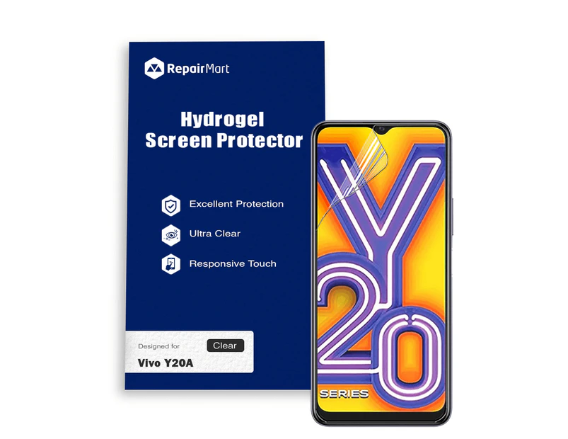 Vivo Y20A Compatible Premium Hydrogel Screen Protector With Full Coverage Ultra HD - Single Pack, Basic Chinese Hydrogel Membrane