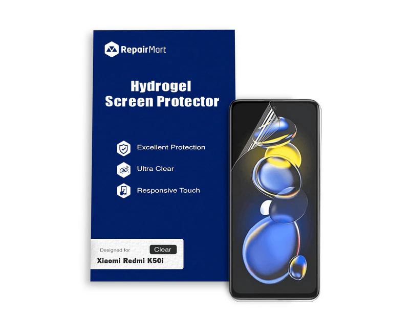 Xiaomi Redmi K50i Compatible Premium Hydrogel Screen Protector With Full Coverage Ultra HD - Double Pack, Basic Chinese Hydrogel Membrane