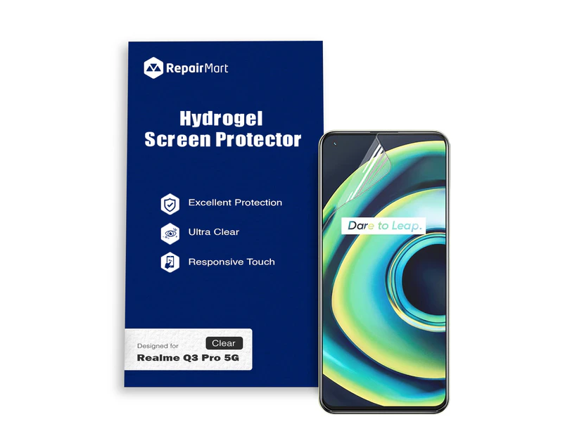 Realme Q3 Pro 5G Compatible Premium Hydrogel Screen Protector With Full Coverage Ultra HD - Double Pack, Basic Chinese Hydrogel Membrane