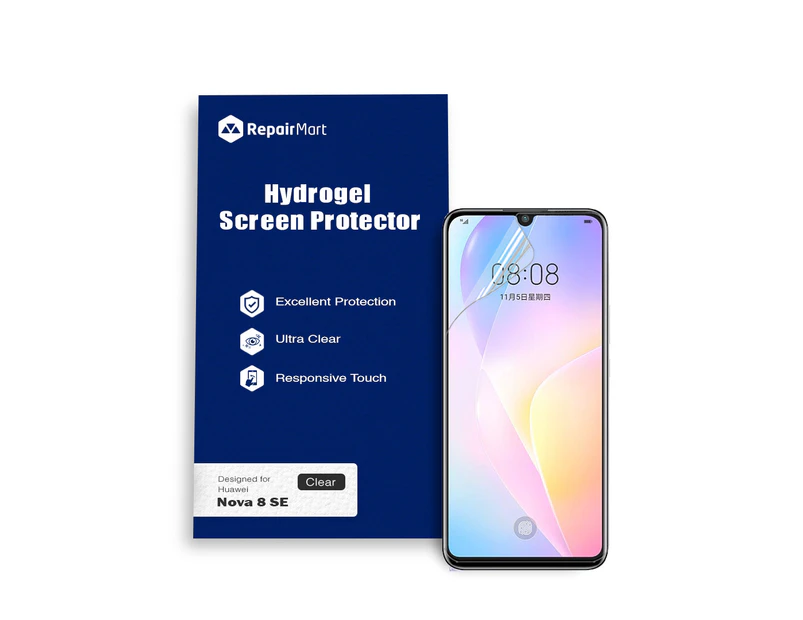 Huawei Nova 8 SE Compatible Premium Hydrogel Screen Protector With Full Coverage Ultra HD - Single Pack, High-Grade Korean Hydrogel Membrane