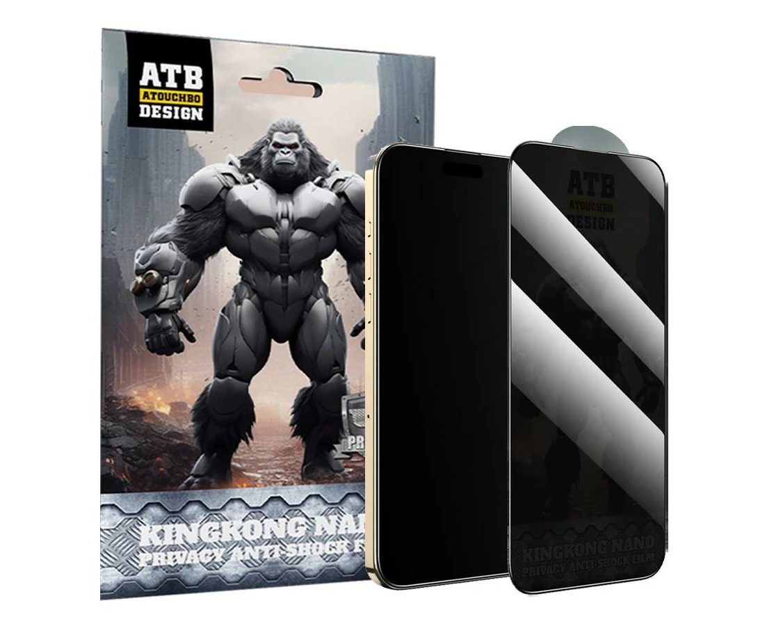 2 PCS ATB King Kong Series Flexible Ceramic Nano Glass Film 2.5d 30 degree Anti-Spy Privacy Screen Protector for iPhone 15 Plus