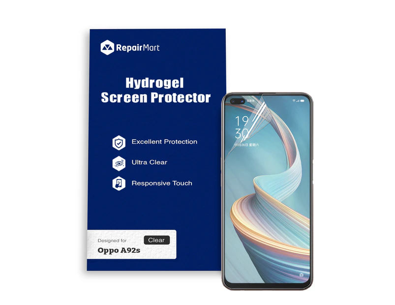 Oppo A92s Compatible Premium Hydrogel Screen Protector With Full Coverage Ultra HD - Double Pack, Basic Chinese Membrane