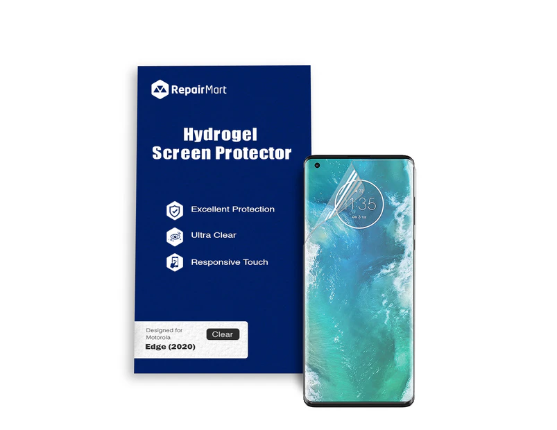 Motorola Edge (2020) Compatible Premium Hydrogel Screen Protector With Full Coverage Ultra HD - Double Pack, Basic Chinese Membrane