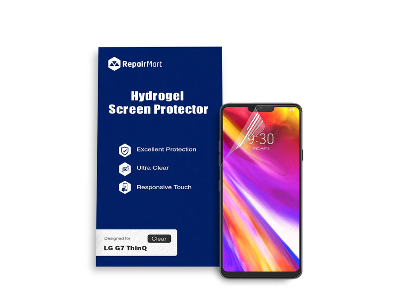 LG G7 ThinQ Compatible Premium Hydrogel Screen Protector With Full Coverage Ultra HD - Single Pack, High-Grade Korean Hydrogel Membrane