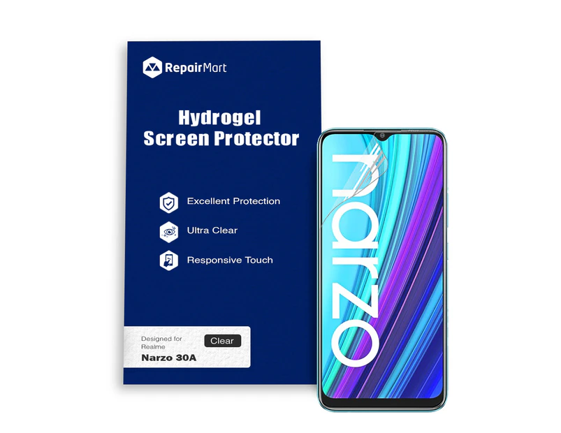 Realme Narzo 30A Compatible Premium Hydrogel Screen Protector With Full Coverage Ultra HD - Single Pack, Basic Chinese Hydrogel Membrane