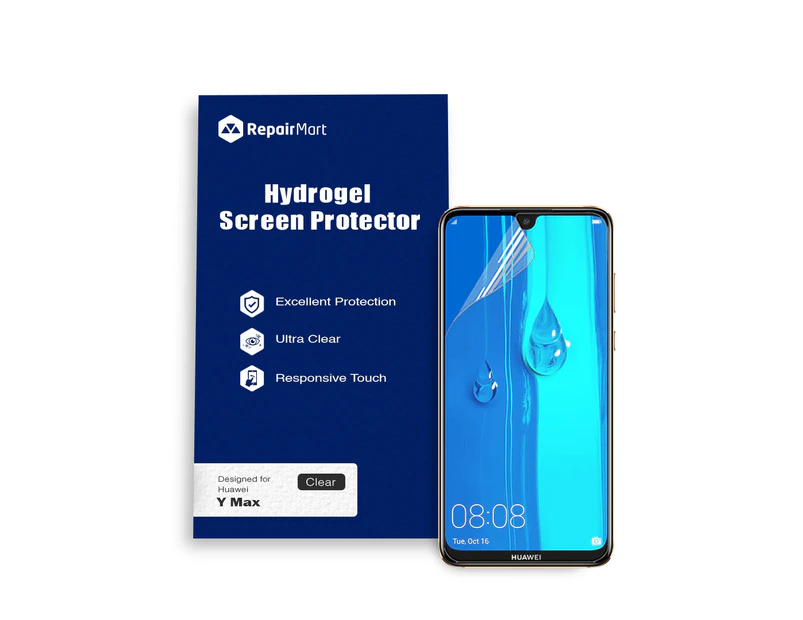 Huawei Y Max Compatible Premium Hydrogel Screen Protector With Full Coverage Ultra HD - Single Pack, Basic Chinese Hydrogel Membrane