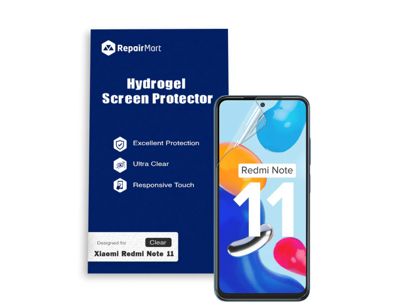 Xiaomi Redmi Note 11 Compatible Premium Hydrogel Screen Protector With Full Coverage Ultra HD - Double Pack, Basic Chinese Hydrogel Membrane