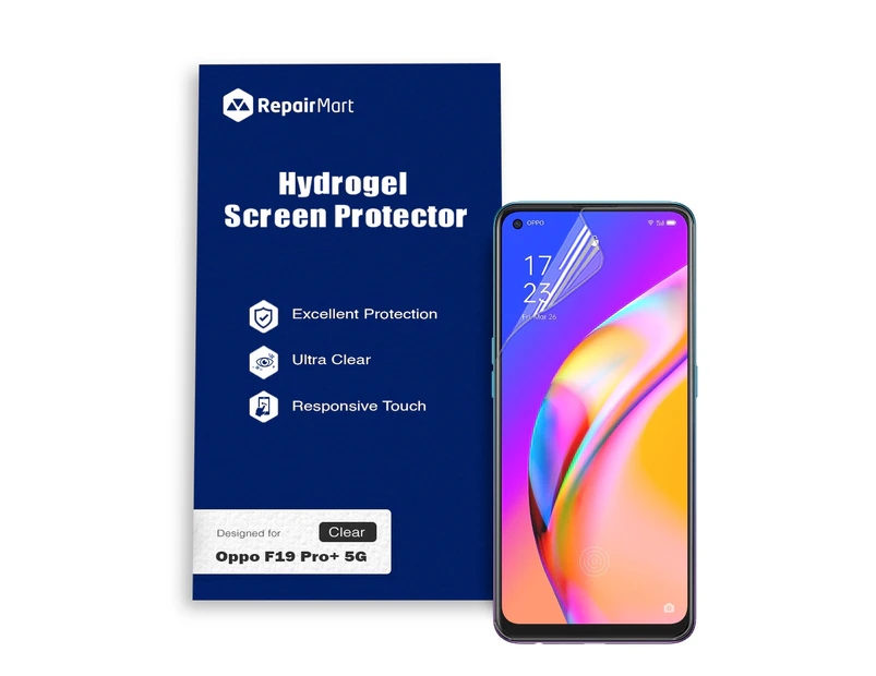 Oppo F19 Pro Plus 5G Compatible Premium Hydrogel Screen Protector With Full Coverage Ultra HD - Double Pack, High-Grade Korean Membrane