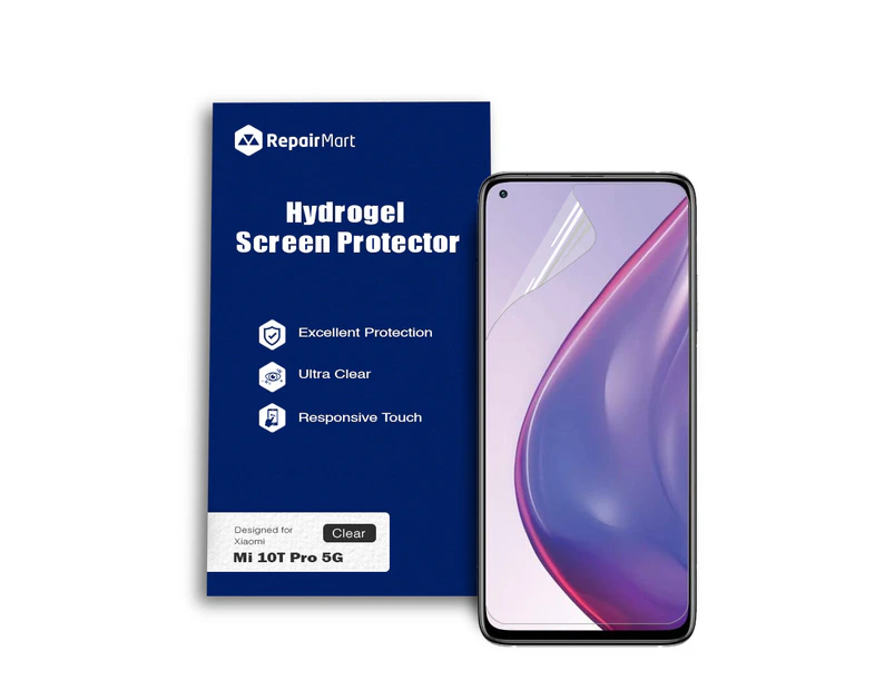 Xiaomi Mi 10T Pro 5G Compatible Premium Hydrogel Screen Protector With Full Coverage Ultra HD - Double Pack, High-Grade Korean Hydrogel Membrane