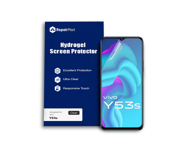 Vivo Y53s 5G Compatible Premium Hydrogel Screen Protector With Full Coverage Ultra HD - Single Pack, High-Grade Korean Hydrogel Membrane