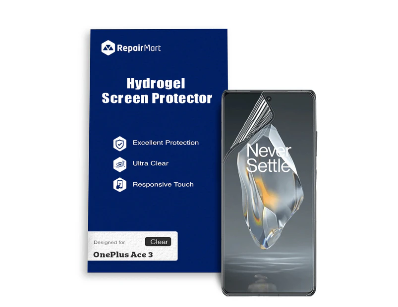 OnePlus Ace 3 Compatible Premium Hydrogel Screen Protector With Full Coverage Ultra HD - Double pack, Basic Chinese Hydrogel Membrane