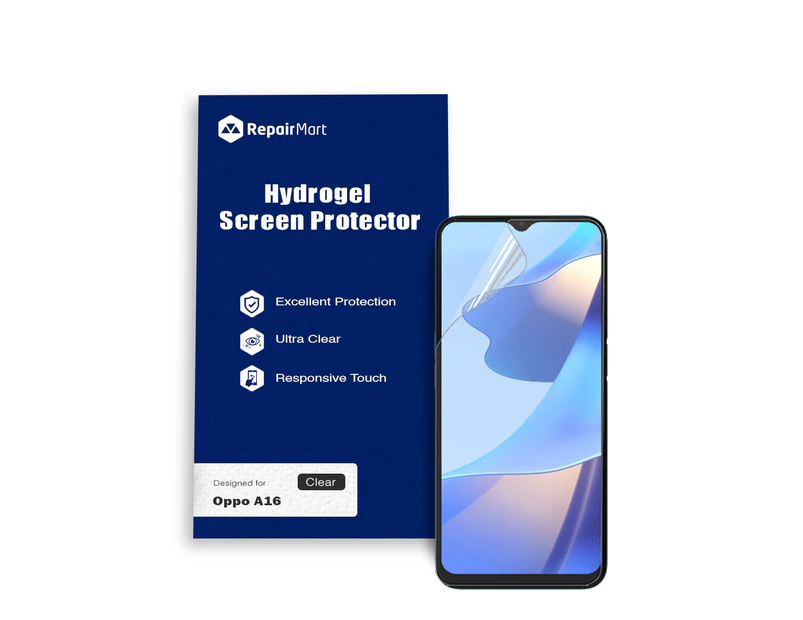 Oppo A16 Compatible Premium Hydrogel Screen Protector With Full Coverage Ultra HD - Single Pack, High-Grade Korean Membrane