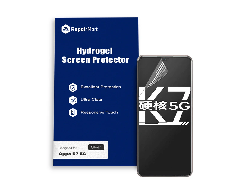 Oppo K7 5G Compatible Premium Hydrogel Screen Protector With Full Coverage Ultra HD - Double Pack, Basic Chinese Membrane