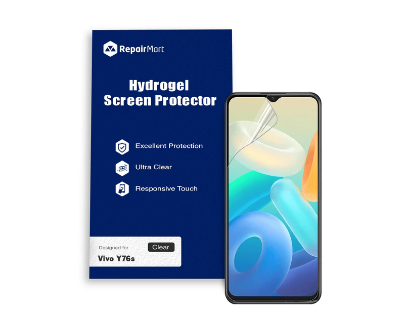 Vivo Y76s Compatible Premium Hydrogel Screen Protector With Full Coverage Ultra HD - Basic Chinese Membrane, Double Pack